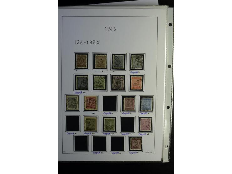 1945/49, gestempelte Sammlung mit u.a. Mi.-Nr. 8y, 10y, 14y, 18IId, 20-22, 24c, 29xb, 32xb, 33xc, 33ye, 40yb, 41, 43c, 56b, 5