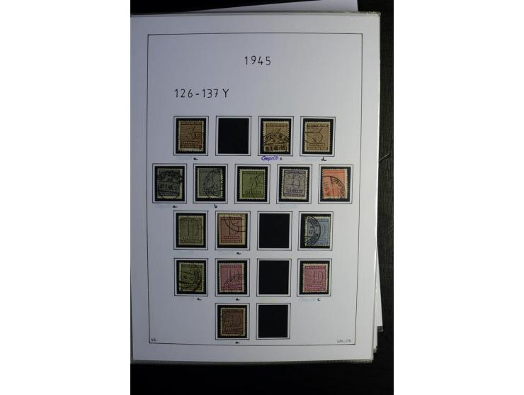 1945/49, gestempelte Sammlung mit u.a. Mi.-Nr. 8y, 10y, 14y, 18IId, 20-22, 24c, 29xb, 32xb, 33xc, 33ye, 40yb, 41, 43c, 56b, 5