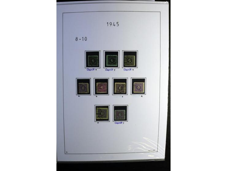 1945/49, gestempelte Sammlung mit u.a. Mi.-Nr. 8y, 10y, 14y, 18IId, 20-22, 24c, 29xb, 32xb, 33xc, 33ye, 40yb, 41, 43c, 56b, 5