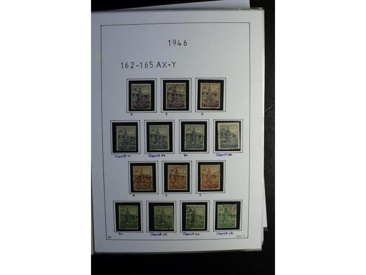 1945/49, gestempelte Sammlung mit u.a. Mi.-Nr. 8y, 10y, 14y, 18IId, 20-22, 24c, 29xb, 32xb, 33xc, 33ye, 40yb, 41, 43c, 56b, 5
