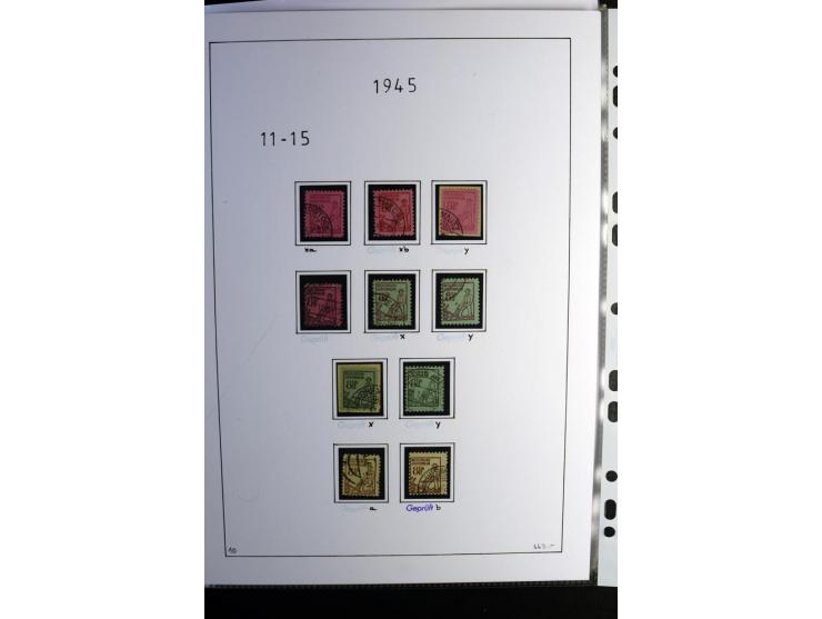 1945/49, gestempelte Sammlung mit u.a. Mi.-Nr. 8y, 10y, 14y, 18IId, 20-22, 24c, 29xb, 32xb, 33xc, 33ye, 40yb, 41, 43c, 56b, 5