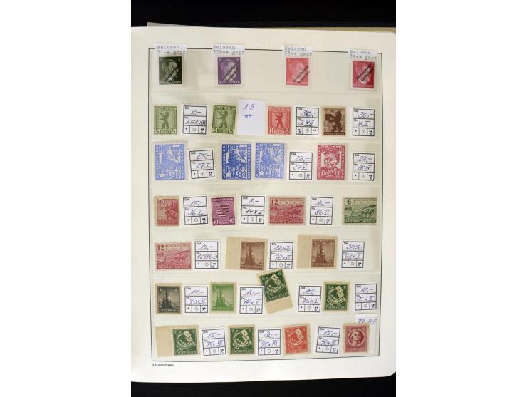 1945/49, postfrische und ungebrauchte Sammlung mit u.a. Mi.-Nr. 41, 80X, 150-55X, Bl.1x (2), 1x KLB, 2x, 2t (2), 2S, 4 (2), 5