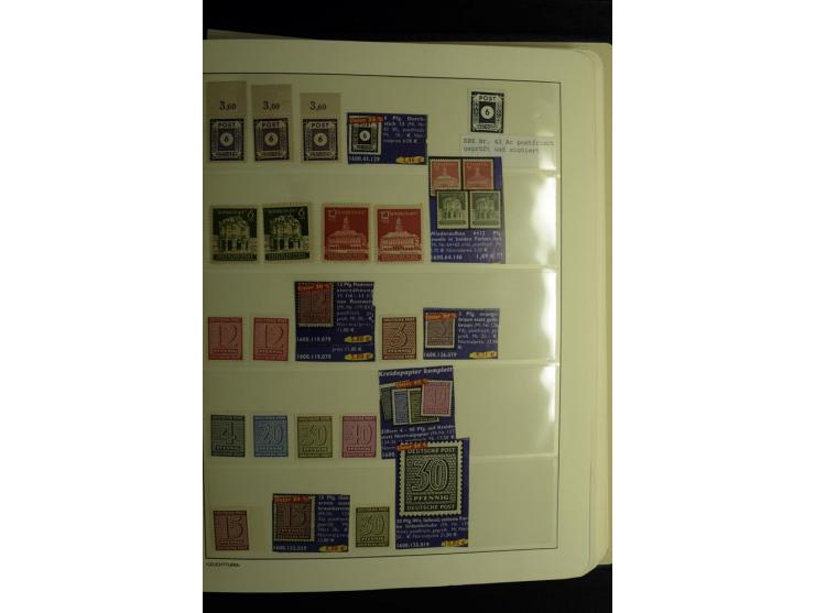 1945/49, postfrische und ungebrauchte Sammlung mit u.a. Mi.-Nr. 41, 80X, 150-55X, Bl.1x (2), 1x KLB, 2x, 2t (2), 2S, 4 (2), 5
