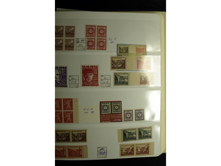 1945/49, postfrische und ungebrauchte Sammlung mit u.a. Mi.-Nr. 41, 80X, 150-55X, Bl.1x (2), 1x KLB, 2x, 2t (2), 2S, 4 (2), 5