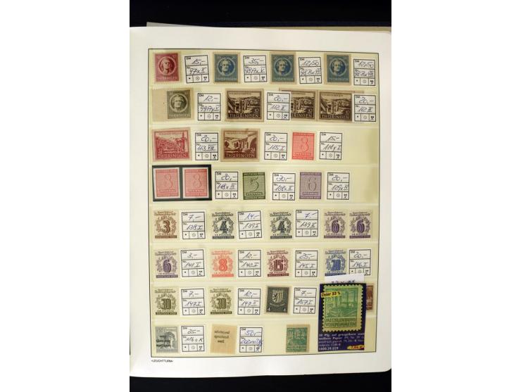 1945/49, postfrische und ungebrauchte Sammlung mit u.a. Mi.-Nr. 41, 80X, 150-55X, Bl.1x (2), 1x KLB, 2x, 2t (2), 2S, 4 (2), 5