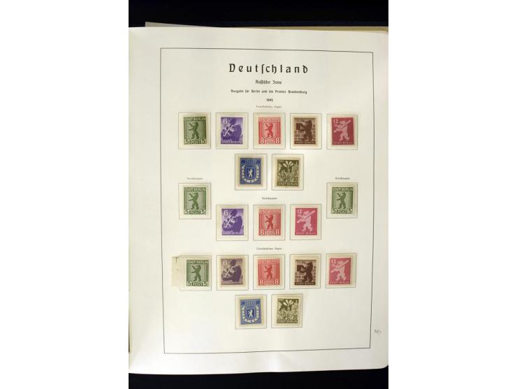 1945/49, postfrische und ungebrauchte Sammlung mit u.a. Mi.-Nr. 41, 80X, 150-55X, Bl.1x (2), 1x KLB, 2x, 2t (2), 2S, 4 (2), 5
