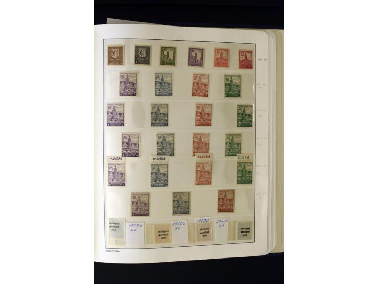 1945/49, postfrische und ungebrauchte Sammlung mit u.a. Mi.-Nr. 41, 80X, 150-55X, Bl.1x (2), 1x KLB, 2x, 2t (2), 2S, 4 (2), 5