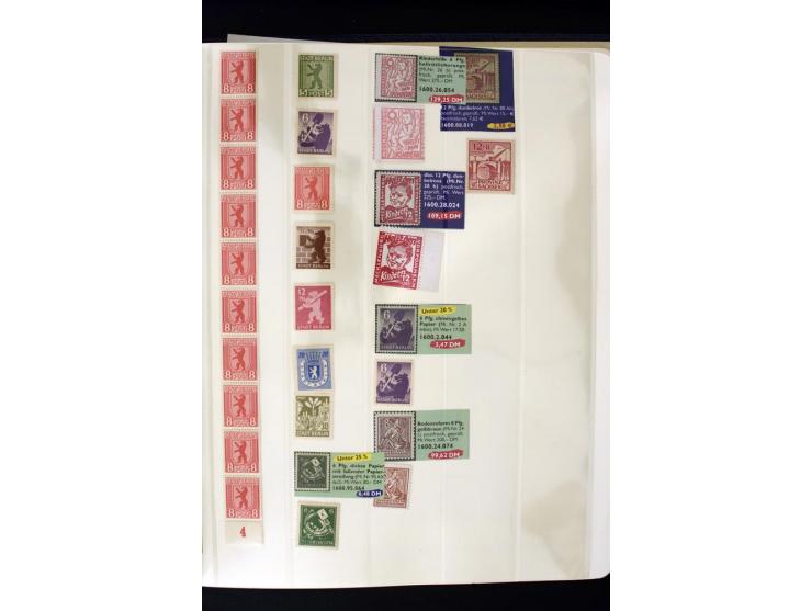 1945/49, postfrische und ungebrauchte Sammlung mit u.a. Mi.-Nr. 41, 80X, 150-55X, Bl.1x (2), 1x KLB, 2x, 2t (2), 2S, 4 (2), 5