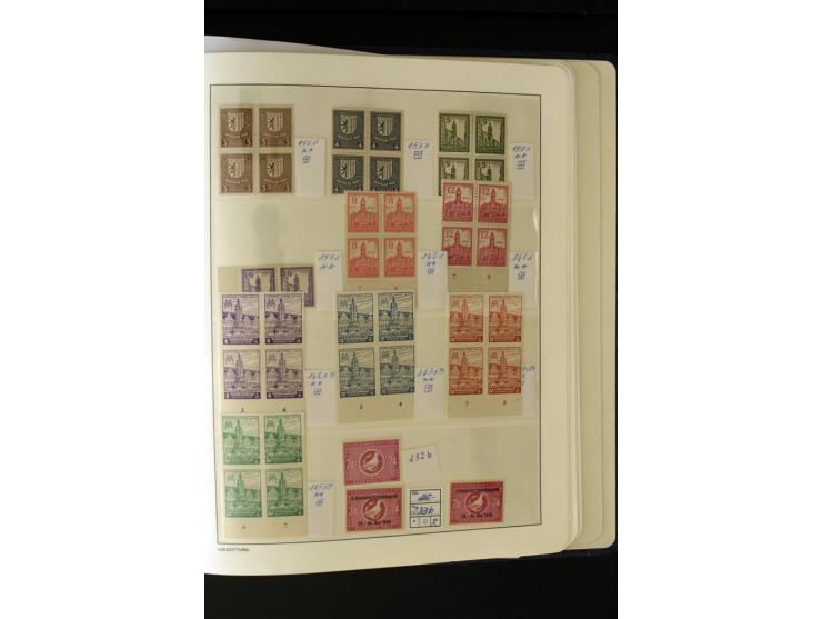 1945/49, postfrische und ungebrauchte Sammlung mit u.a. Mi.-Nr. 41, 80X, 150-55X, Bl.1x (2), 1x KLB, 2x, 2t (2), 2S, 4 (2), 5