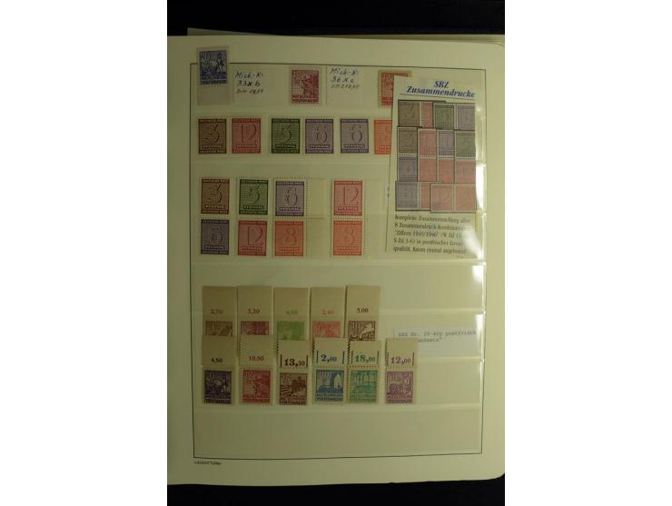 1945/49, postfrische und ungebrauchte Sammlung mit u.a. Mi.-Nr. 41, 80X, 150-55X, Bl.1x (2), 1x KLB, 2x, 2t (2), 2S, 4 (2), 5