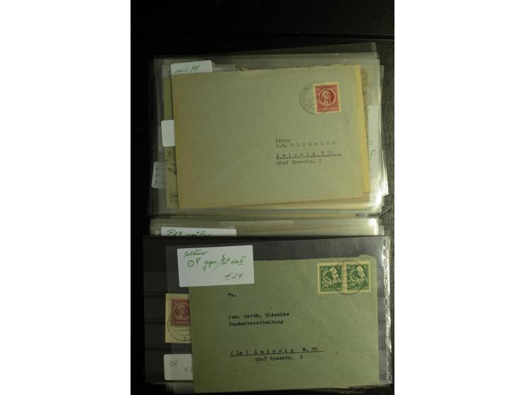 1945/46, postfrische, ungebrauchte und gestempelte Partie mit guten Ausgaben wie Mi.-Nr. 95AXar gestempelt (Fotoattest Jasch 