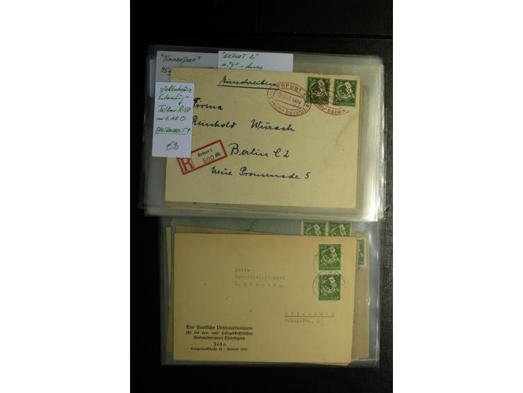 1945/46, postfrische, ungebrauchte und gestempelte Partie mit guten Ausgaben wie Mi.-Nr. 95AXar gestempelt (Fotoattest Jasch 