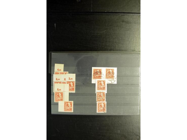 1945/46, postfrische, ungebrauchte und gestempelte Partie mit guten Ausgaben wie Mi.-Nr. 95AXar gestempelt (Fotoattest Jasch 