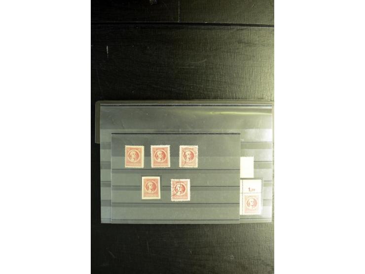 1945/46, postfrische, ungebrauchte und gestempelte Partie mit guten Ausgaben wie Mi.-Nr. 95AXar gestempelt (Fotoattest Jasch 