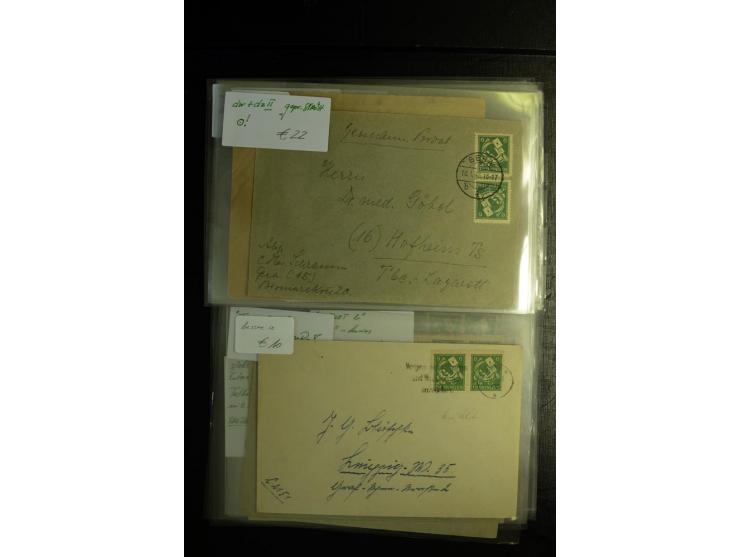 1945/46, postfrische, ungebrauchte und gestempelte Partie mit guten Ausgaben wie Mi.-Nr. 95AXar gestempelt (Fotoattest Jasch 