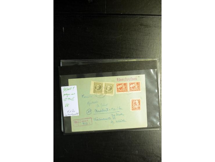 1945/46, postfrische, ungebrauchte und gestempelte Partie mit guten Ausgaben wie Mi.-Nr. 95AXar gestempelt (Fotoattest Jasch 