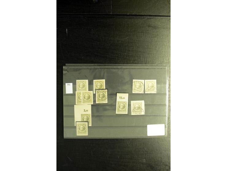 1945/46, postfrische, ungebrauchte und gestempelte Partie mit guten Ausgaben wie Mi.-Nr. 95AXar gestempelt (Fotoattest Jasch 