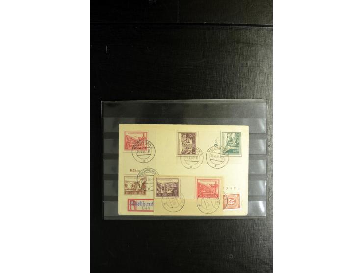 1945/46, postfrische, ungebrauchte und gestempelte Partie mit guten Ausgaben wie Mi.-Nr. 95AXar gestempelt (Fotoattest Jasch 