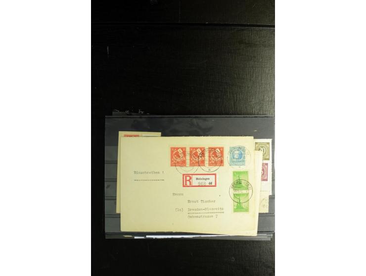 1945/46, postfrische, ungebrauchte und gestempelte Partie mit guten Ausgaben wie Mi.-Nr. 95AXar gestempelt (Fotoattest Jasch 