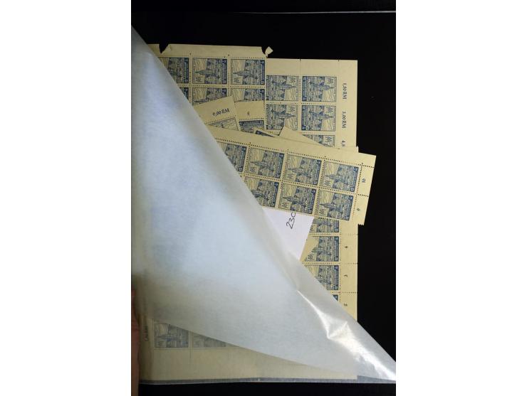 1946, Leipziger Messe, postfrischer Bestand, dabei Bogen, Bogenteile und Einheiten, u.a. Mi.-Nr. 162/65By (48) etc. (Mi.-Nr. 