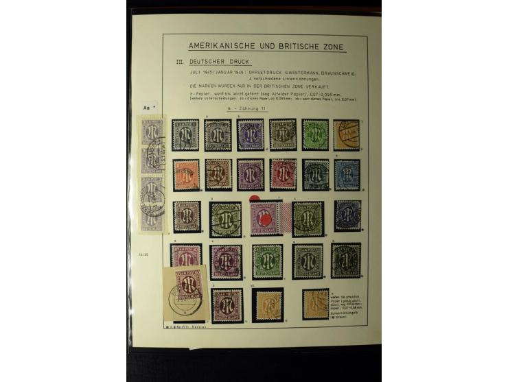 1945/46, AM Post, reichhaltige 3-bändige Spezialsammlung, beginnend mit dem sogenannten 'Aachener Bogen' sowie 2 Bürgermeiste