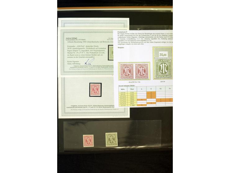 1945/46, AM Post, reichhaltige 3-bändige Spezialsammlung, beginnend mit dem sogenannten 'Aachener Bogen' sowie 2 Bürgermeiste