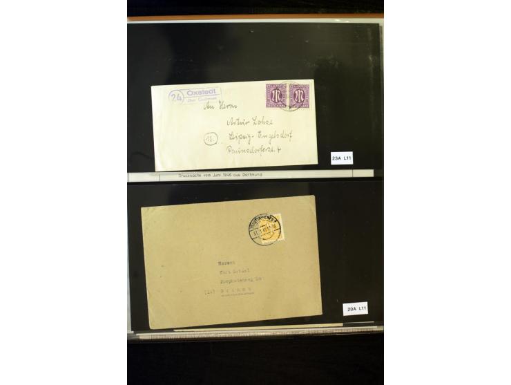 1945/46, AM Post, reichhaltige 3-bändige Spezialsammlung, beginnend mit dem sogenannten 'Aachener Bogen' sowie 2 Bürgermeiste