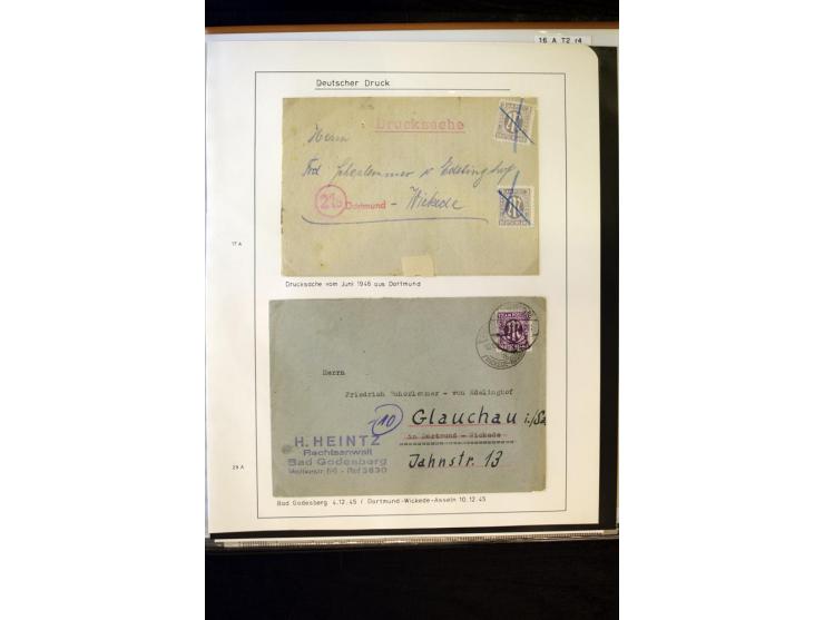 1945/46, AM Post, reichhaltige 3-bändige Spezialsammlung, beginnend mit dem sogenannten 'Aachener Bogen' sowie 2 Bürgermeiste