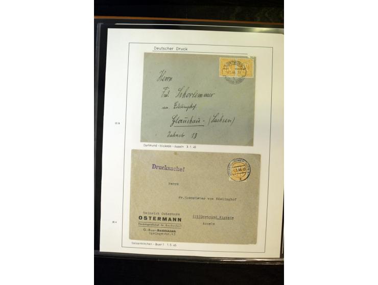 1945/46, AM Post, reichhaltige 3-bändige Spezialsammlung, beginnend mit dem sogenannten 'Aachener Bogen' sowie 2 Bürgermeiste
