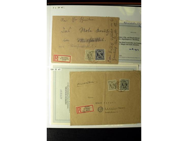1945/46, AM Post, reichhaltige 3-bändige Spezialsammlung, beginnend mit dem sogenannten 'Aachener Bogen' sowie 2 Bürgermeiste