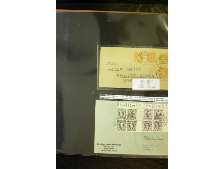 1945/46, AM Post, reichhaltige 3-bändige Spezialsammlung, beginnend mit dem sogenannten 'Aachener Bogen' sowie 2 Bürgermeiste