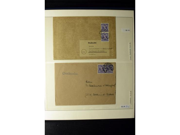 1945/46, AM Post, reichhaltige 3-bändige Spezialsammlung, beginnend mit dem sogenannten 'Aachener Bogen' sowie 2 Bürgermeiste