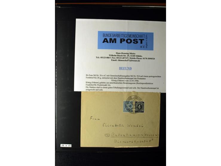 1945/46, AM Post, reichhaltige 3-bändige Spezialsammlung, beginnend mit dem sogenannten 'Aachener Bogen' sowie 2 Bürgermeiste