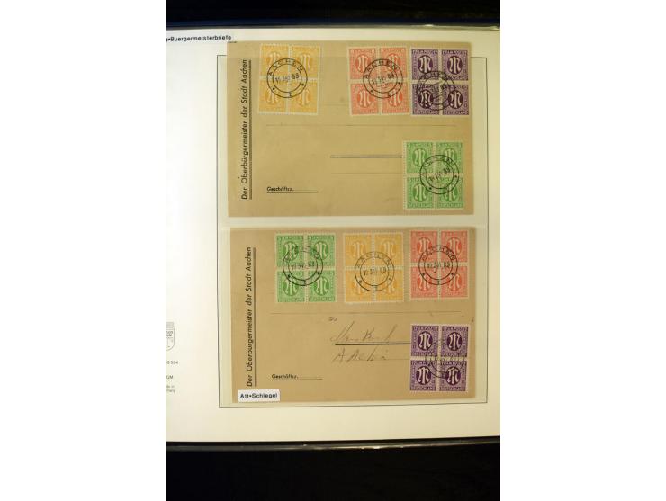 1945/46, AM Post, reichhaltige 3-bändige Spezialsammlung, beginnend mit dem sogenannten 'Aachener Bogen' sowie 2 Bürgermeiste