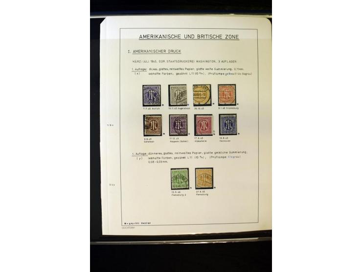 1945/46, AM Post, reichhaltige 3-bändige Spezialsammlung, beginnend mit dem sogenannten 'Aachener Bogen' sowie 2 Bürgermeiste