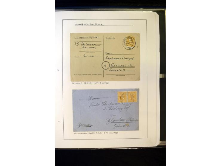 1945/46, AM Post, reichhaltige 3-bändige Spezialsammlung, beginnend mit dem sogenannten 'Aachener Bogen' sowie 2 Bürgermeiste