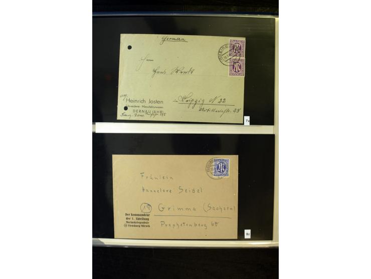 1945/46, AM Post, reichhaltige 3-bändige Spezialsammlung, beginnend mit dem sogenannten 'Aachener Bogen' sowie 2 Bürgermeiste