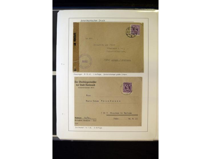 1945/46, AM Post, reichhaltige 3-bändige Spezialsammlung, beginnend mit dem sogenannten 'Aachener Bogen' sowie 2 Bürgermeiste