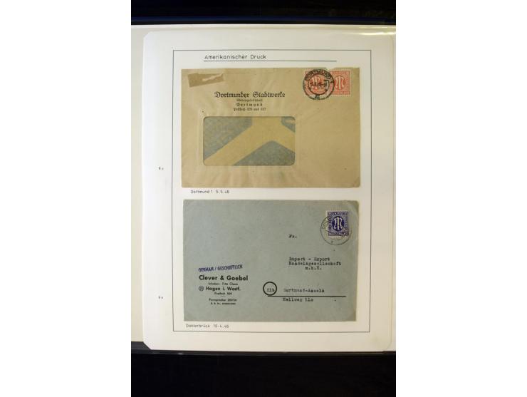 1945/46, AM Post, reichhaltige 3-bändige Spezialsammlung, beginnend mit dem sogenannten 'Aachener Bogen' sowie 2 Bürgermeiste