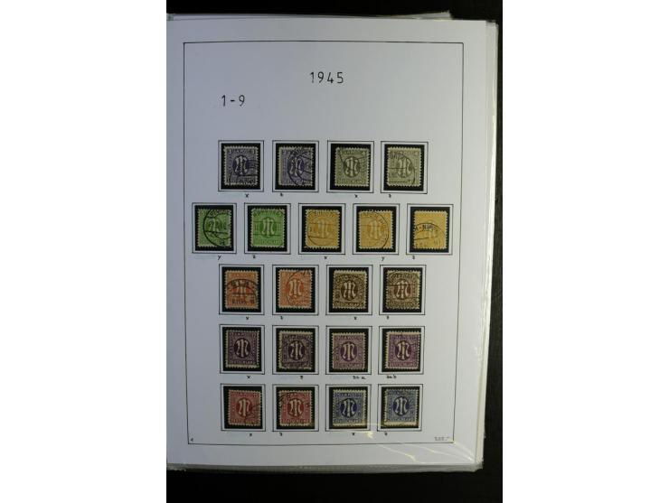 1945/49, gestempelte, stark spezialisierte Sammlung mit u.a. Mi.-Nr. 7I-III, 10B, 13C, 13E, 17bD, 20AXa, 22D (Fotoattest Wehn