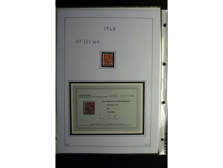 1945/49, gestempelte, stark spezialisierte Sammlung mit u.a. Mi.-Nr. 7I-III, 10B, 13C, 13E, 17bD, 20AXa, 22D (Fotoattest Wehn