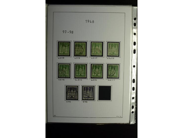 1945/49, gestempelte, stark spezialisierte Sammlung mit u.a. Mi.-Nr. 7I-III, 10B, 13C, 13E, 17bD, 20AXa, 22D (Fotoattest Wehn