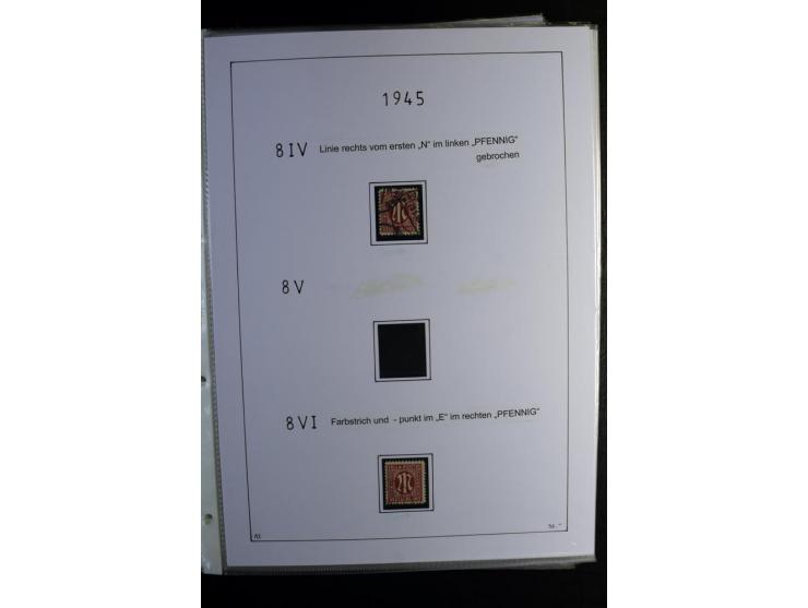 1945/49, gestempelte, stark spezialisierte Sammlung mit u.a. Mi.-Nr. 7I-III, 10B, 13C, 13E, 17bD, 20AXa, 22D (Fotoattest Wehn