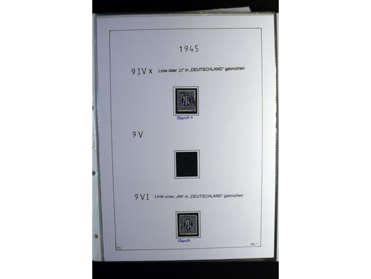 1945/49, gestempelte, stark spezialisierte Sammlung mit u.a. Mi.-Nr. 7I-III, 10B, 13C, 13E, 17bD, 20AXa, 22D (Fotoattest Wehn