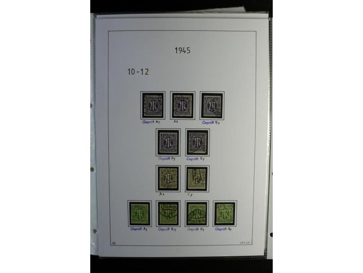 1945/49, gestempelte, stark spezialisierte Sammlung mit u.a. Mi.-Nr. 7I-III, 10B, 13C, 13E, 17bD, 20AXa, 22D (Fotoattest Wehn