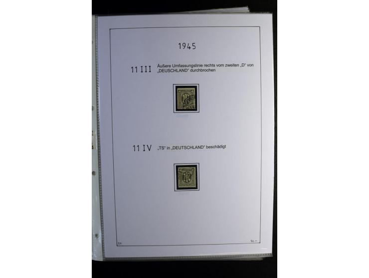 1945/49, gestempelte, stark spezialisierte Sammlung mit u.a. Mi.-Nr. 7I-III, 10B, 13C, 13E, 17bD, 20AXa, 22D (Fotoattest Wehn