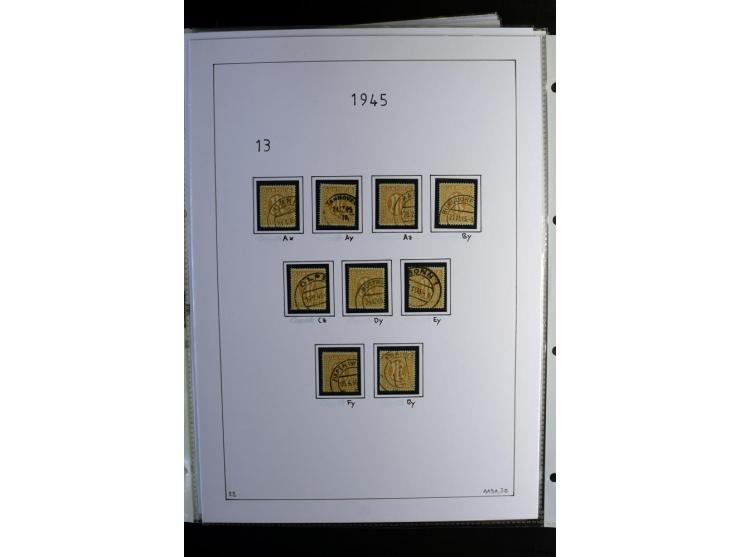 1945/49, gestempelte, stark spezialisierte Sammlung mit u.a. Mi.-Nr. 7I-III, 10B, 13C, 13E, 17bD, 20AXa, 22D (Fotoattest Wehn