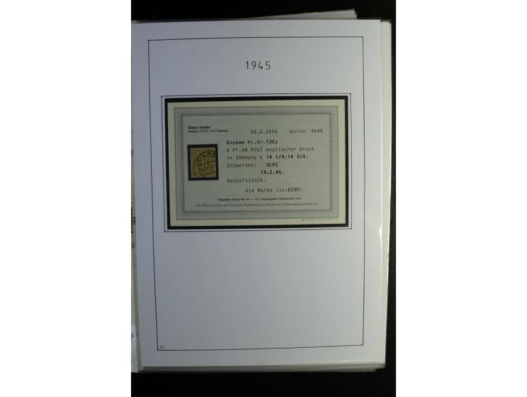 1945/49, gestempelte, stark spezialisierte Sammlung mit u.a. Mi.-Nr. 7I-III, 10B, 13C, 13E, 17bD, 20AXa, 22D (Fotoattest Wehn