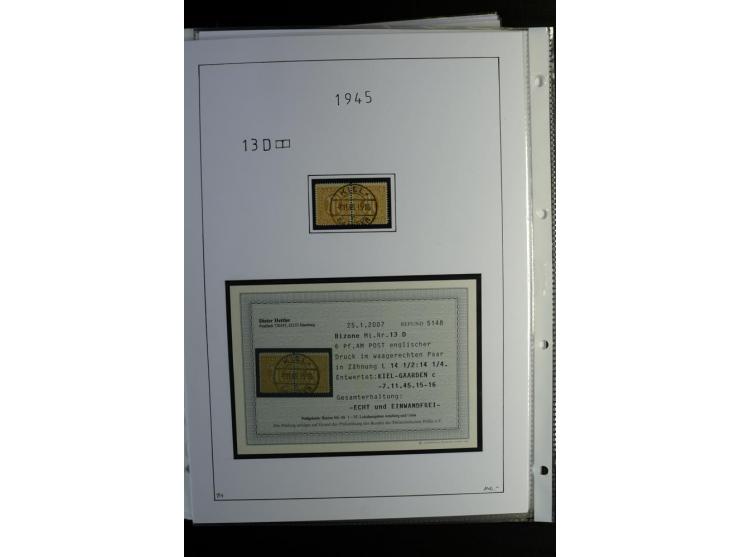 1945/49, gestempelte, stark spezialisierte Sammlung mit u.a. Mi.-Nr. 7I-III, 10B, 13C, 13E, 17bD, 20AXa, 22D (Fotoattest Wehn