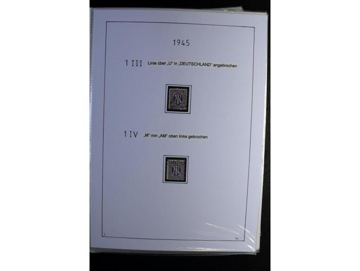 1945/49, gestempelte, stark spezialisierte Sammlung mit u.a. Mi.-Nr. 7I-III, 10B, 13C, 13E, 17bD, 20AXa, 22D (Fotoattest Wehn